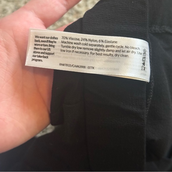 Eileen Fisher Black Straight Pant with Stretch Elastic Waistband Womens Size XS - Picture 12 of 12